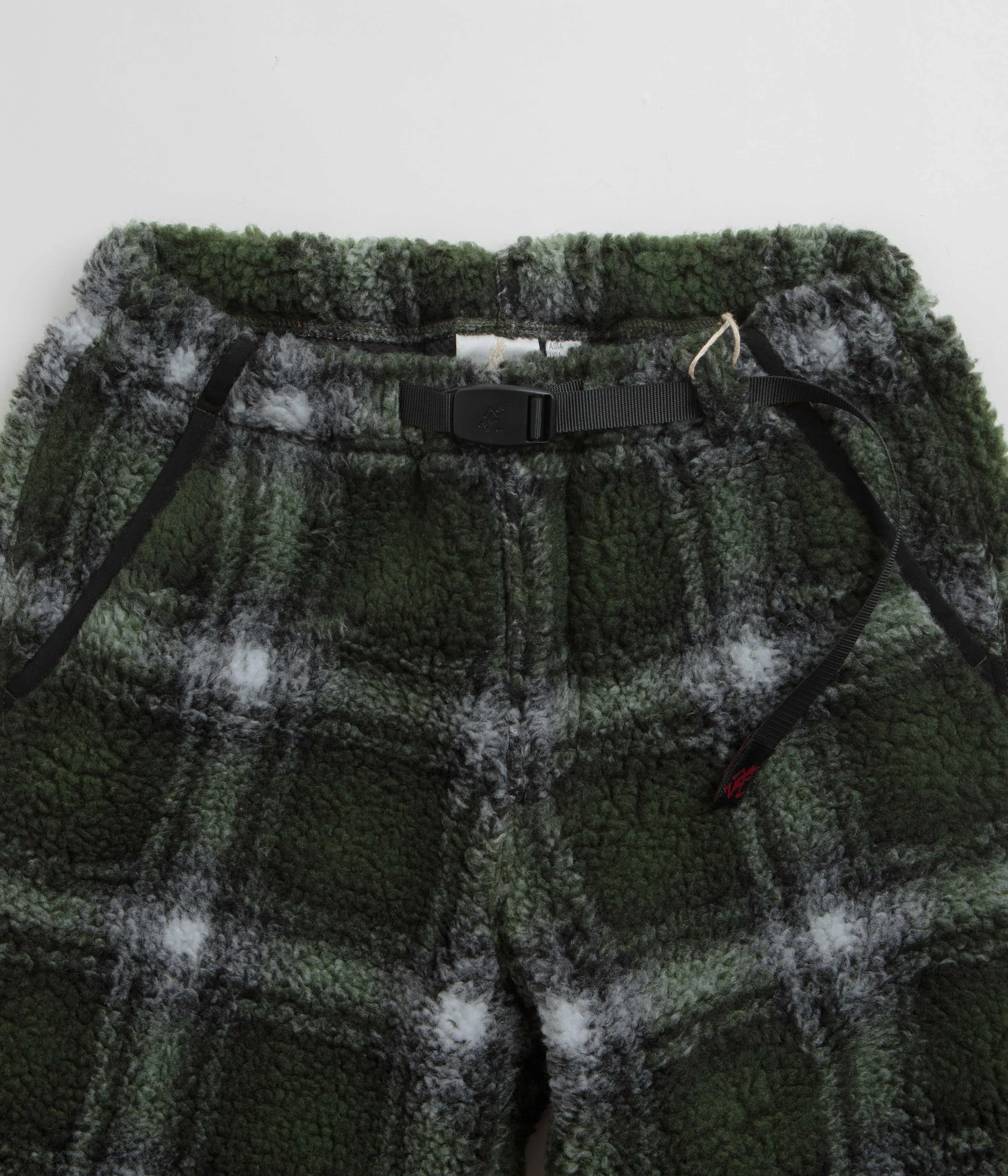 Gramicci Shadow Plaid Sherpa Pants - Olive Shadow Plaid Gramicci