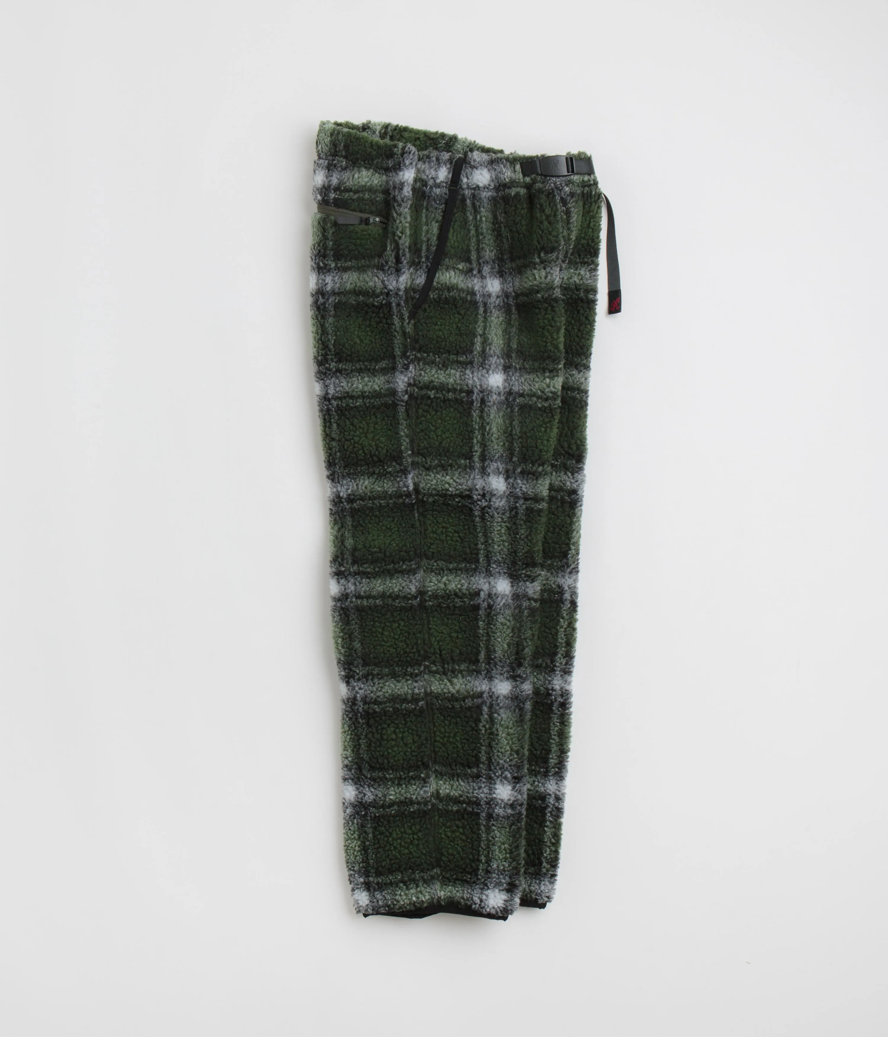 Gramicci Shadow Plaid Sherpa Pants - Olive Shadow Plaid Gramicci