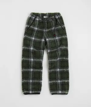 Gramicci Shadow Plaid Sherpa Pants - Olive Shadow Plaid Gramicci