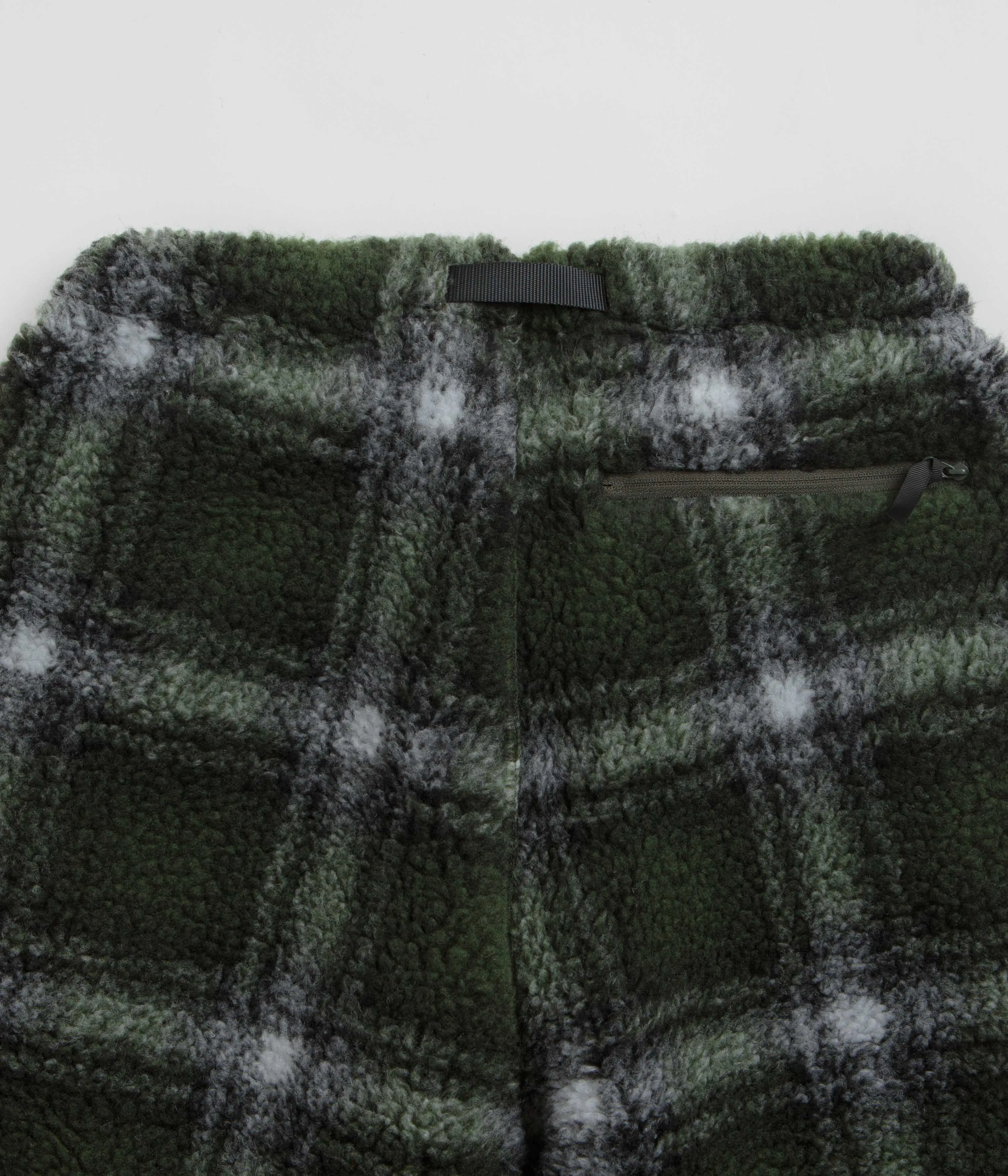 Gramicci Shadow Plaid Sherpa Pants - Olive Shadow Plaid Gramicci