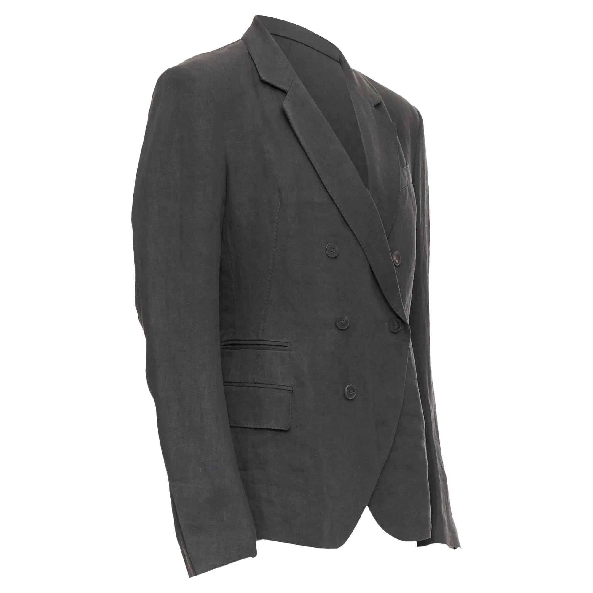 Haider Ackermann Linen Double Breasted Blazer Jacket
