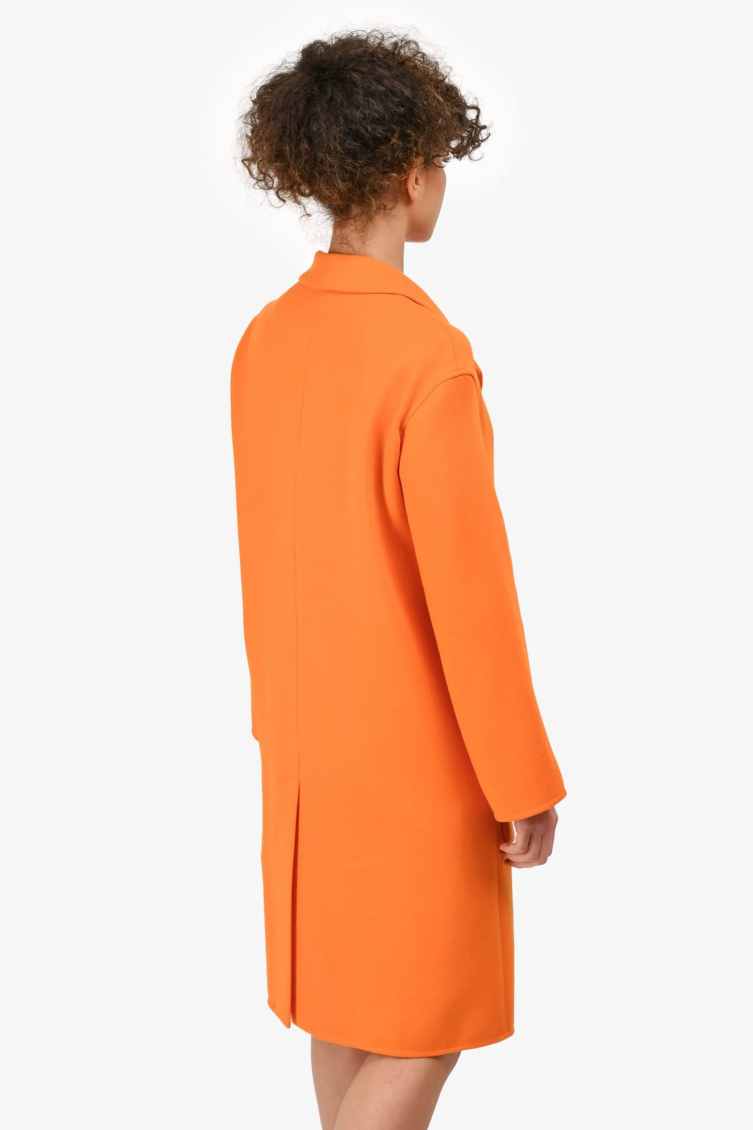 Hermès Orange Wool Single Breasted Coat Size 34