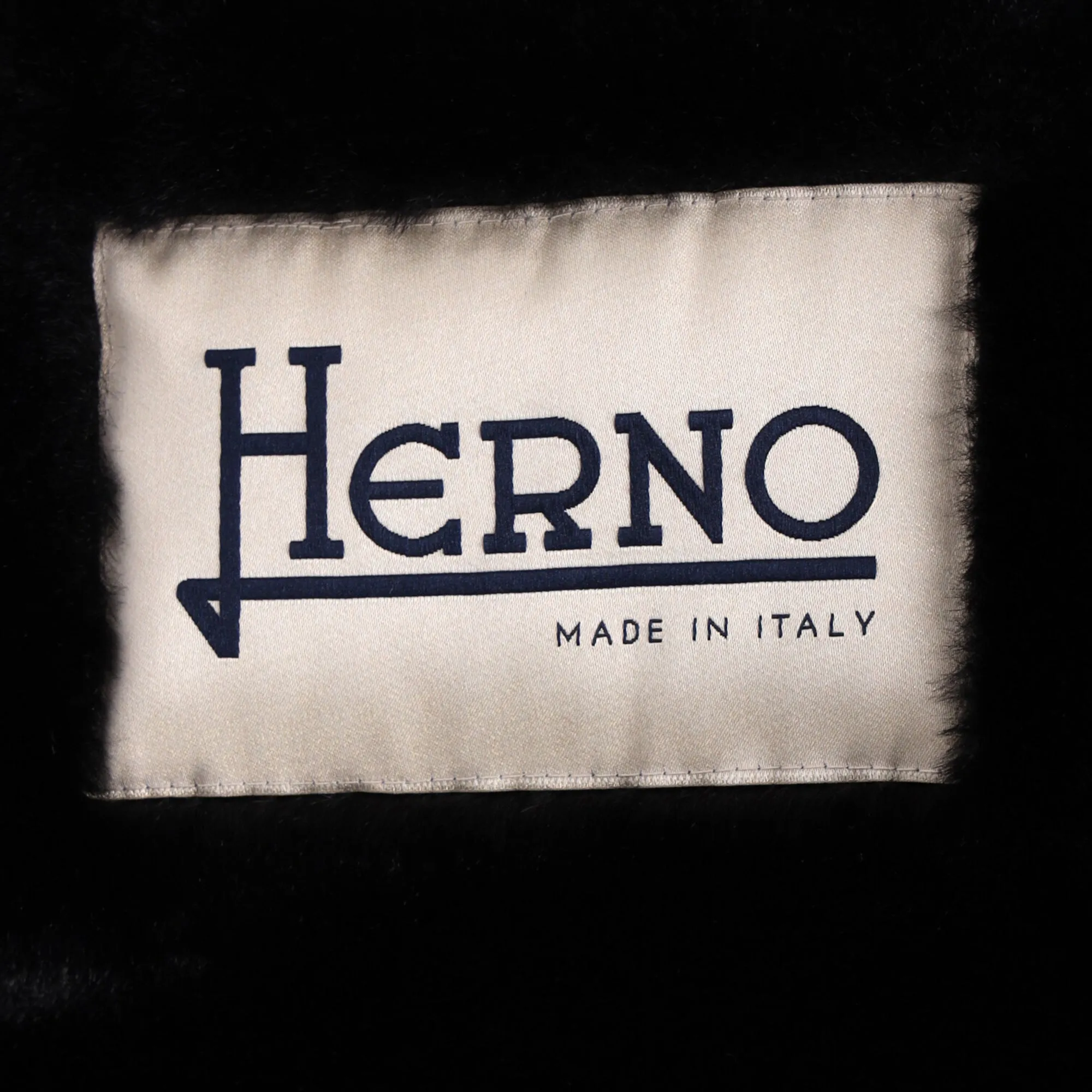 Herno Fur Lining Midi Parka Coat in Beige Polyester