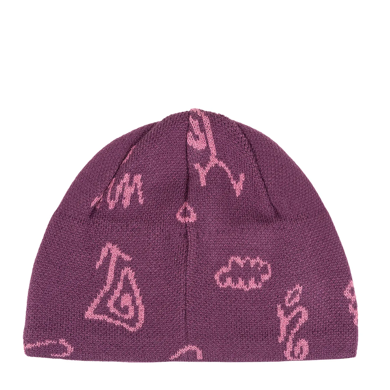 Hikerdelic Petroglyph Skull Beanie Grape Clothing Hikerdelic