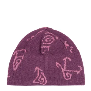Hikerdelic Petroglyph Skull Beanie Grape Clothing Hikerdelic