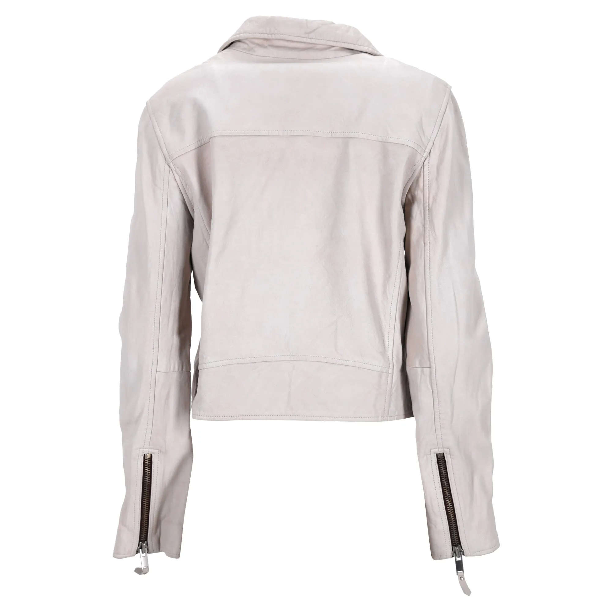 Isabel Marant Etoile Biker Jacket in White Lambskin Leather