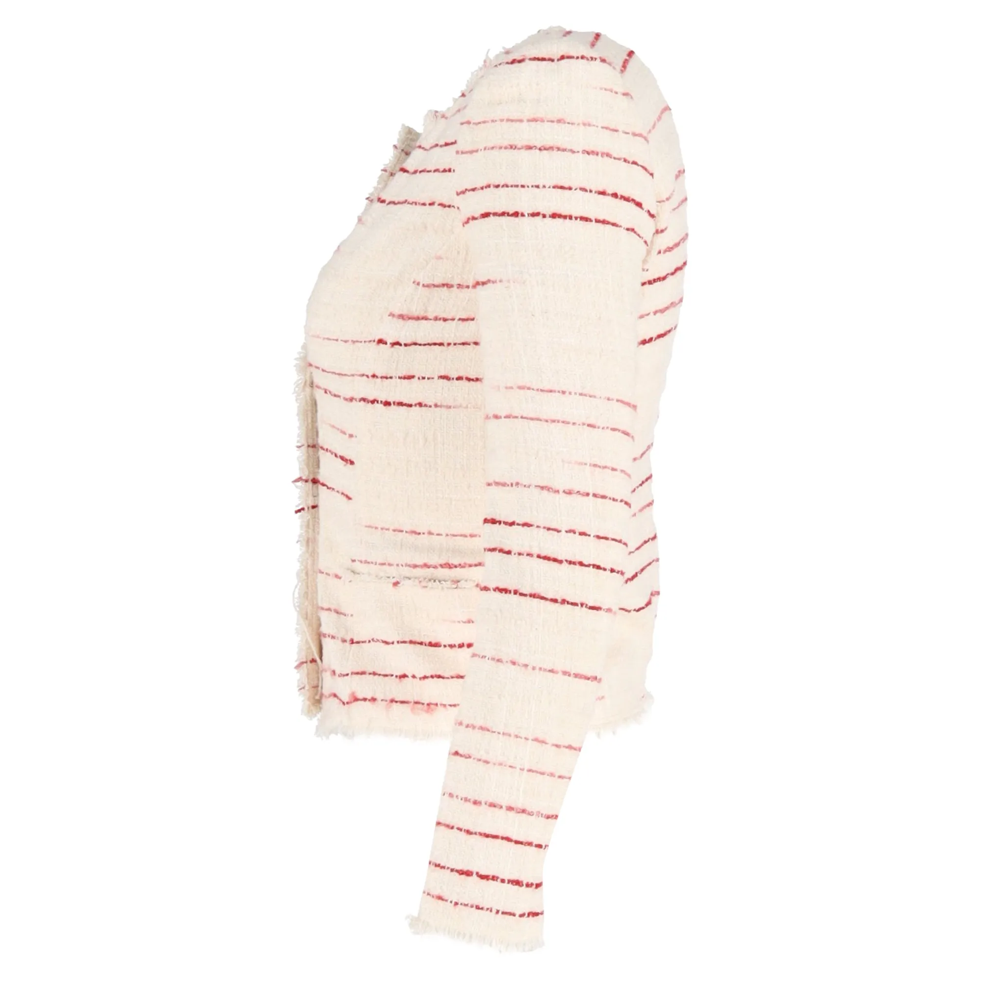 Isabel Marant Étoile Striped Tweed Glenn Jacket in Cream Cotton
