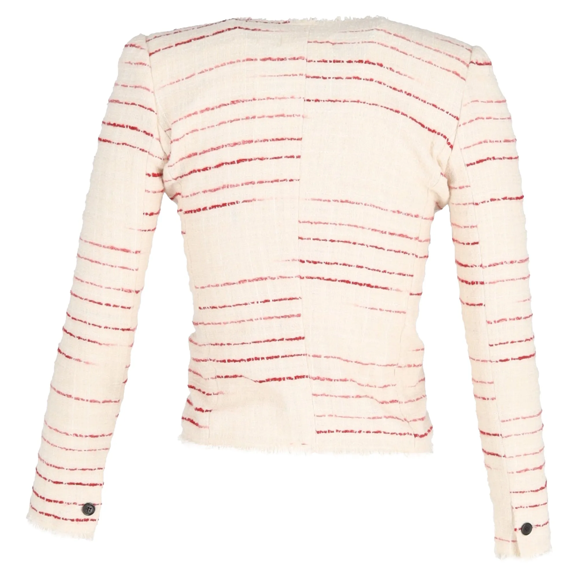 Isabel Marant Étoile Striped Tweed Glenn Jacket in Cream Cotton