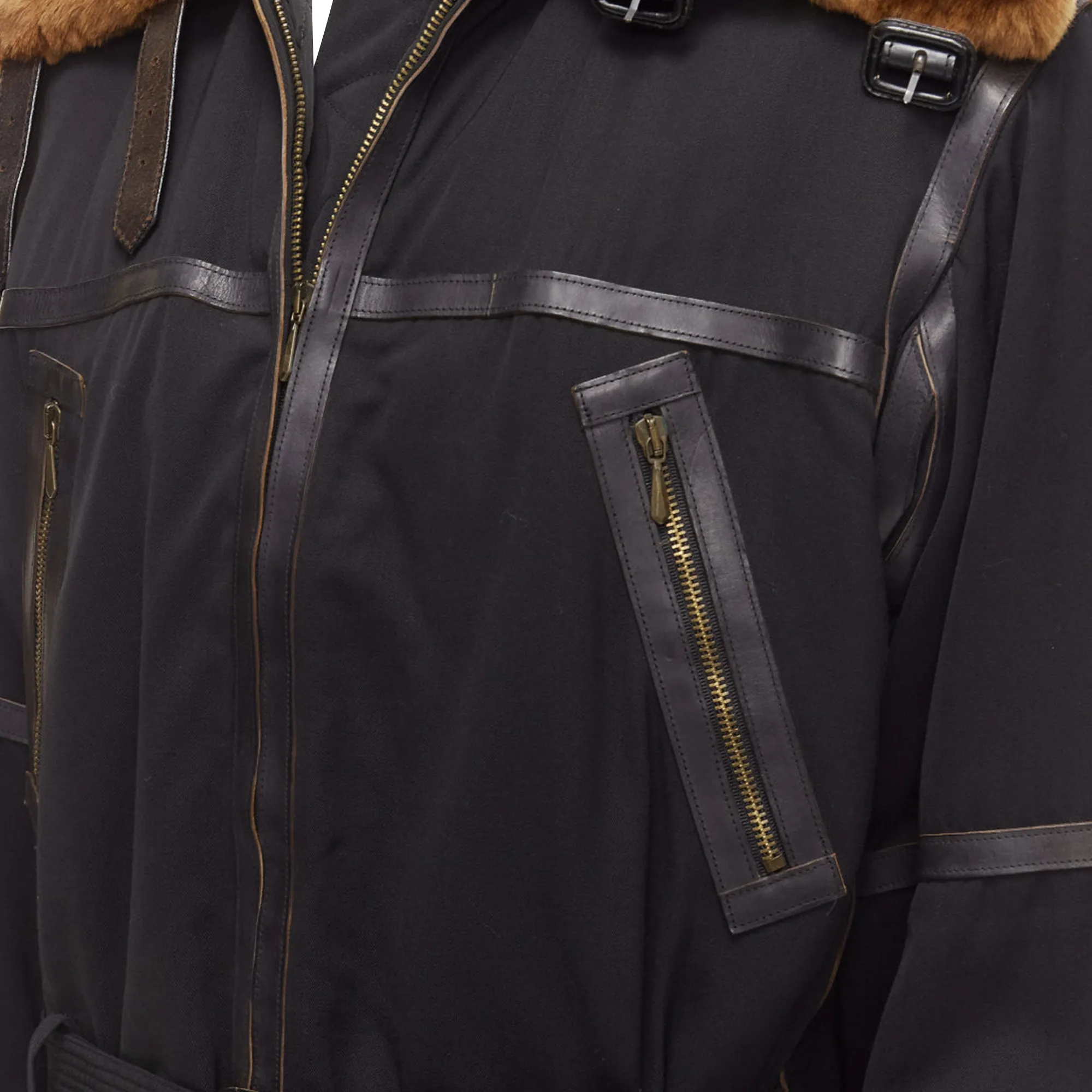 Jean Paul Gaultier Homme Faux Fur Aviator Flight Jacket