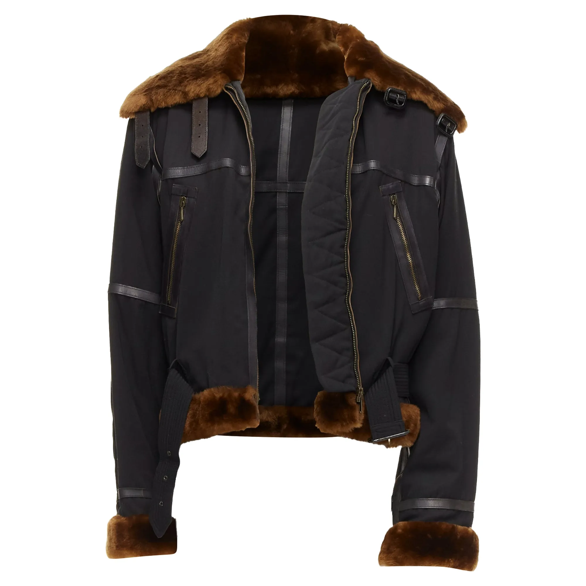 Jean Paul Gaultier Homme Faux Fur Aviator Flight Jacket