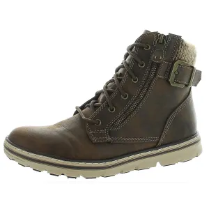Kelsie Womens Zipper Faux Leather Hiking Boots