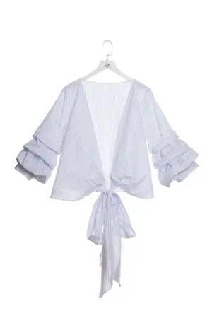 Knotted Striped Blouse