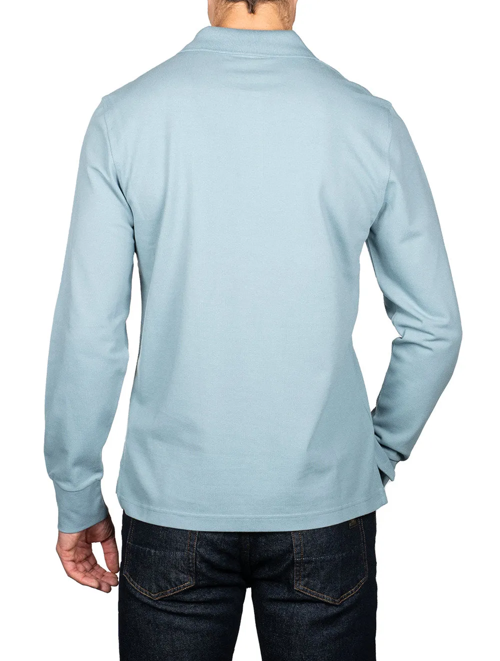 Long Sleeved Polo Arctic Blue