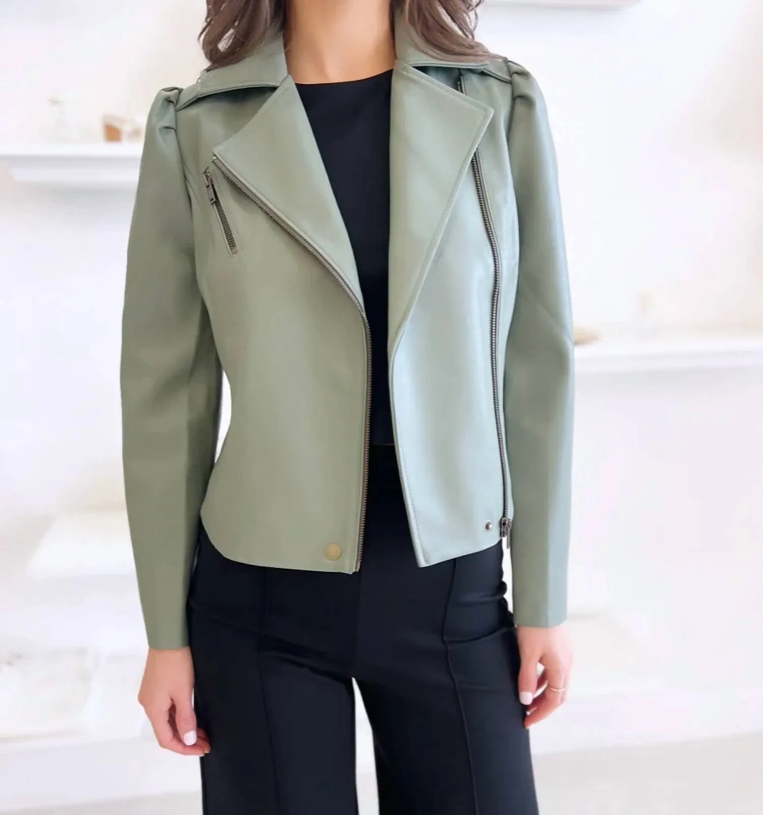 Maeve Moto Jacket In Fern