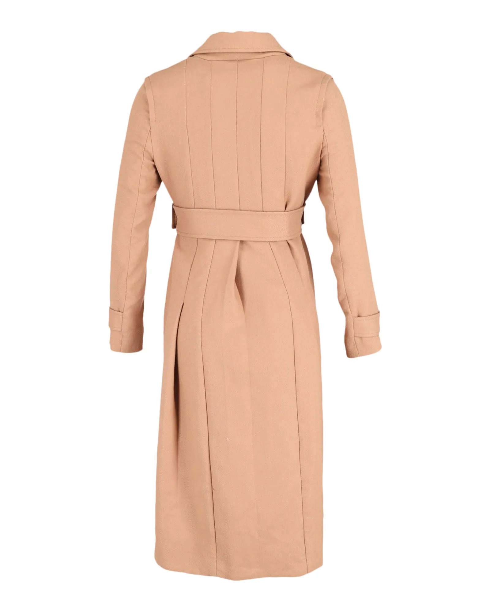 Maje Gump Pleated Trench Coat in Beige Polyester