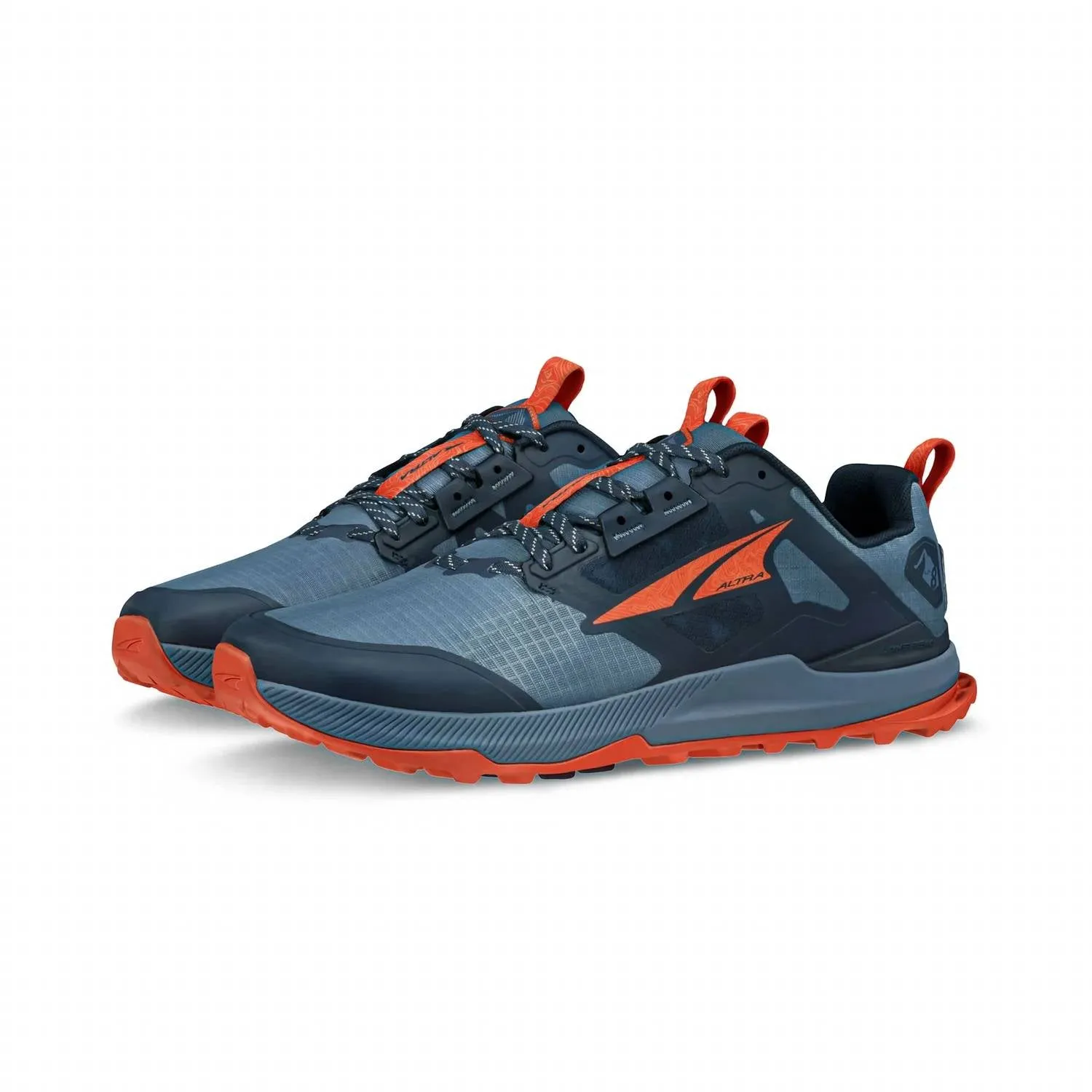Men Lone Peak 8 Running Shoes In Blue/orange