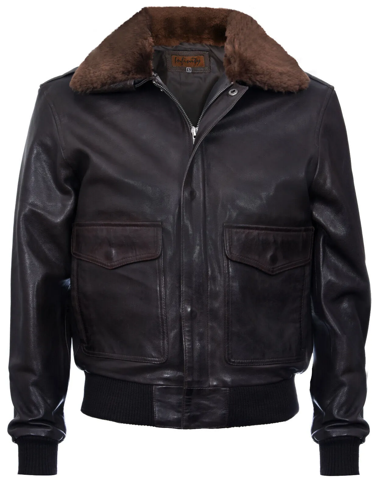 Men's Air Force A2 Brown Aviator Leather Bomber Jacket-Sao Paulo