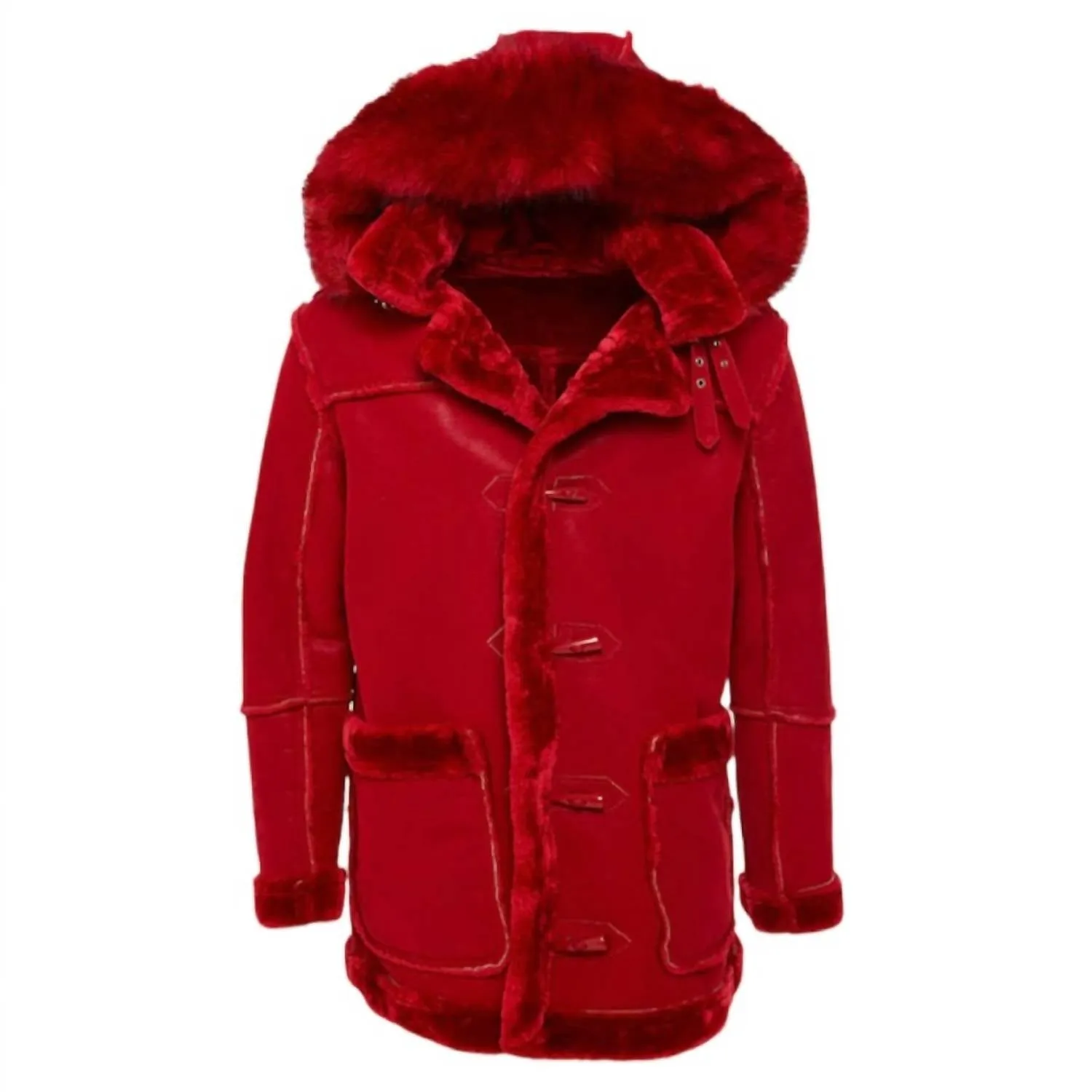 Men's Denali Shearling Jacket In Red