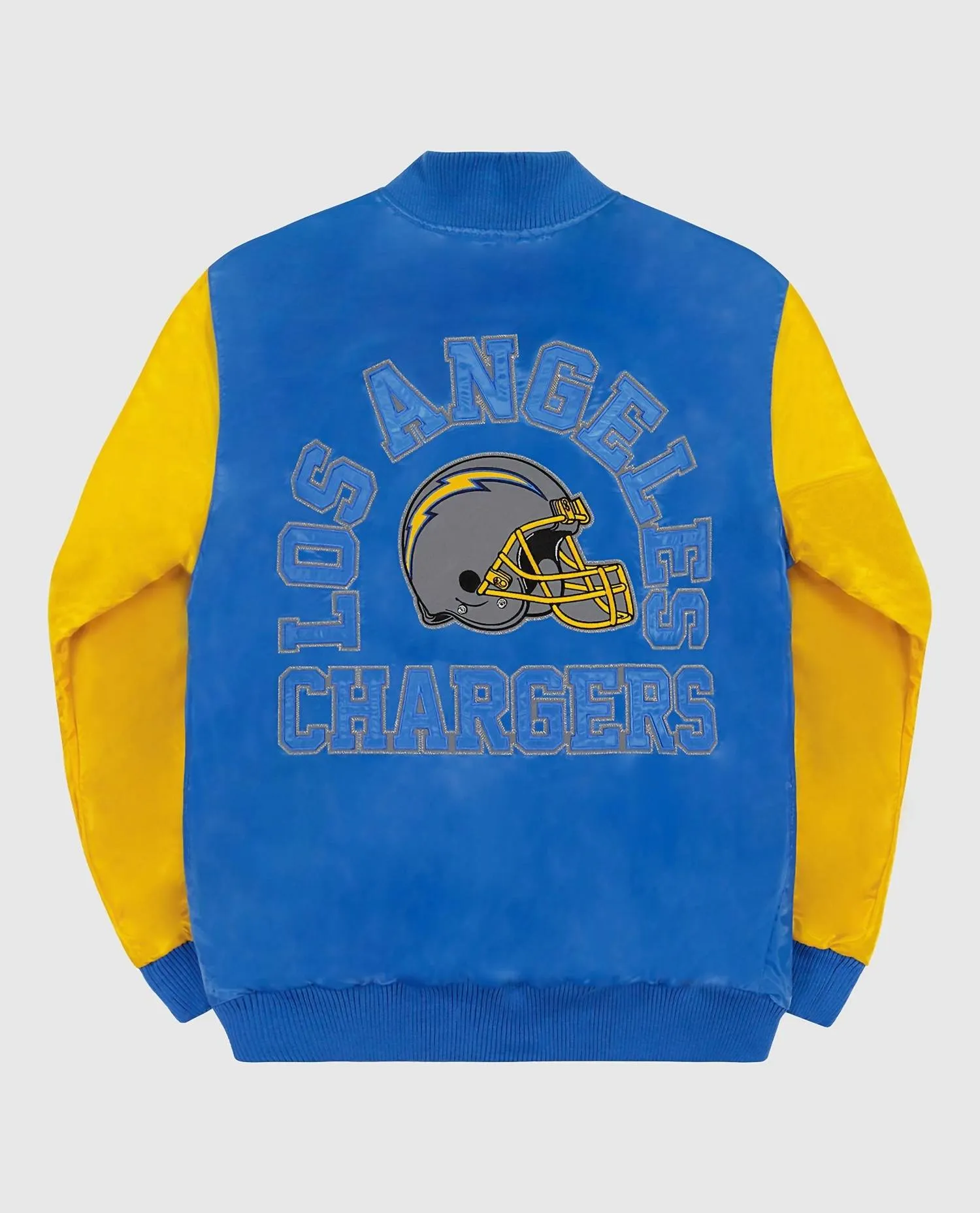 Men's Los Angeles Chargers Varsity Satin Full-Snap Jacket In Light Blue