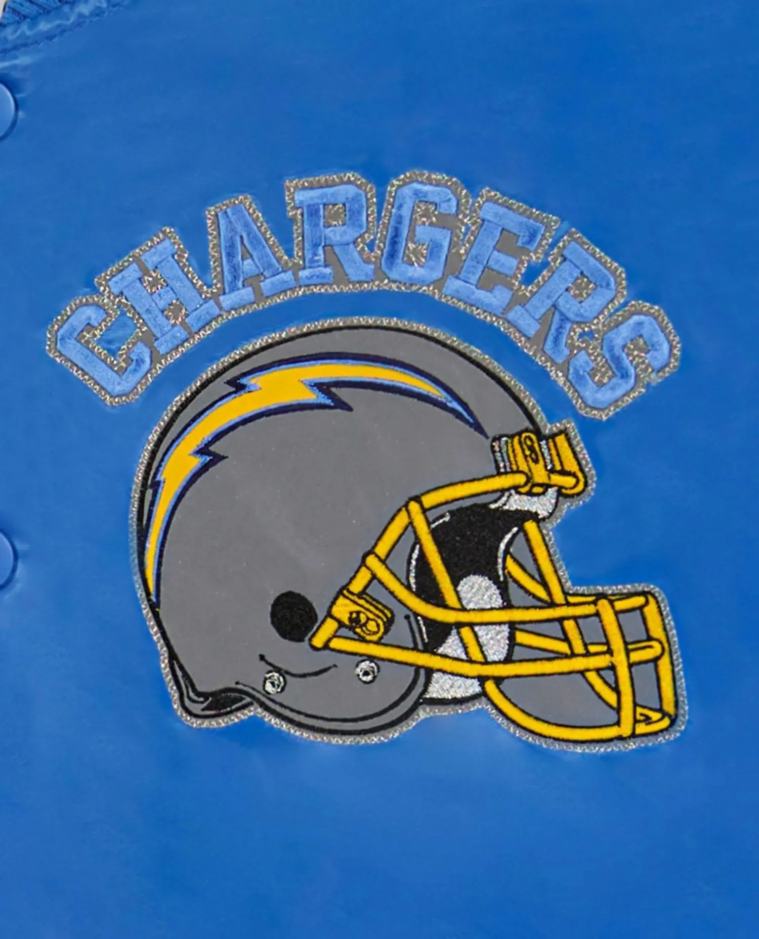 Men's Los Angeles Chargers Varsity Satin Full-Snap Jacket In Light Blue