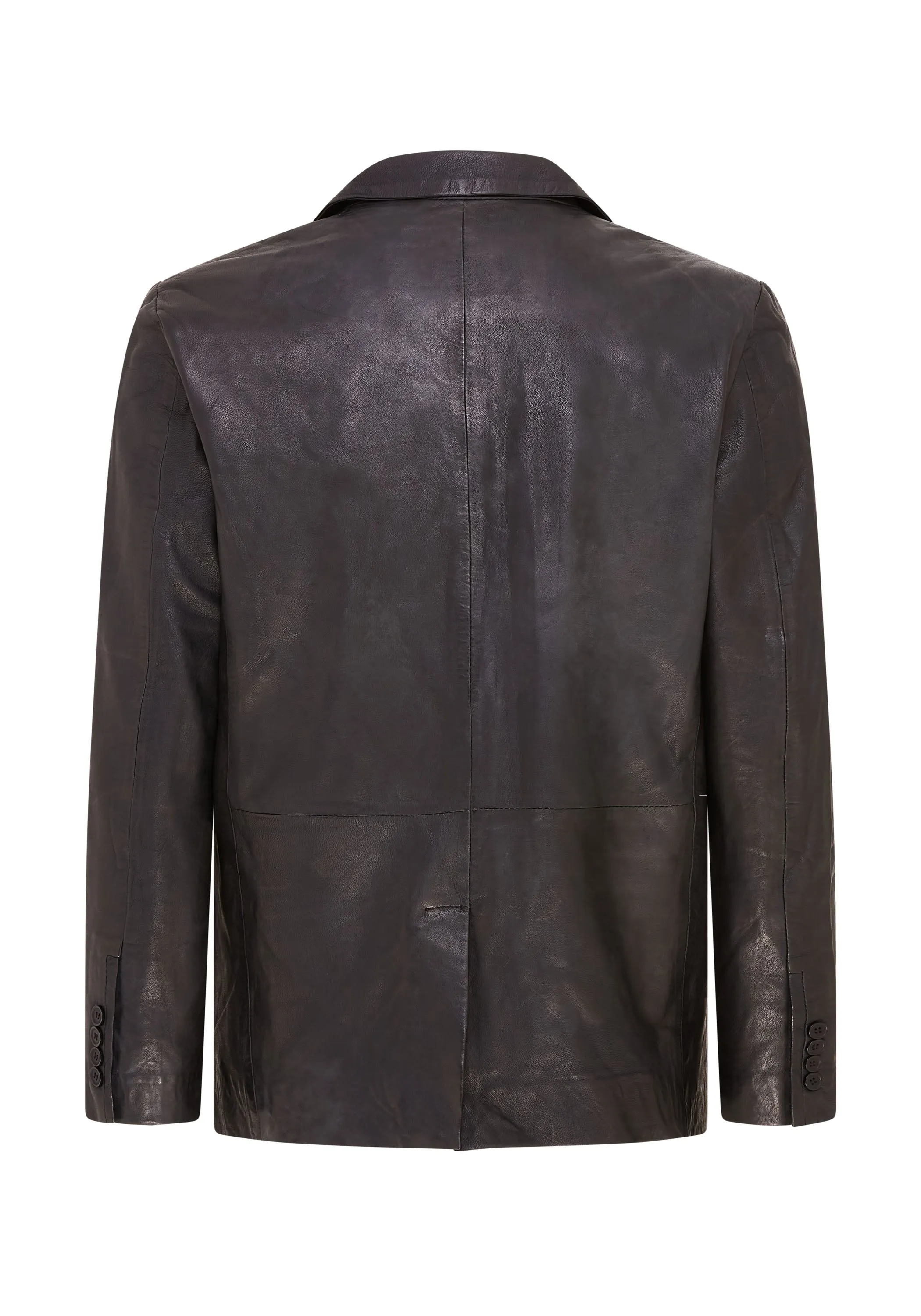 Mens Slim Leather Italian Blazer Jacket-Somero