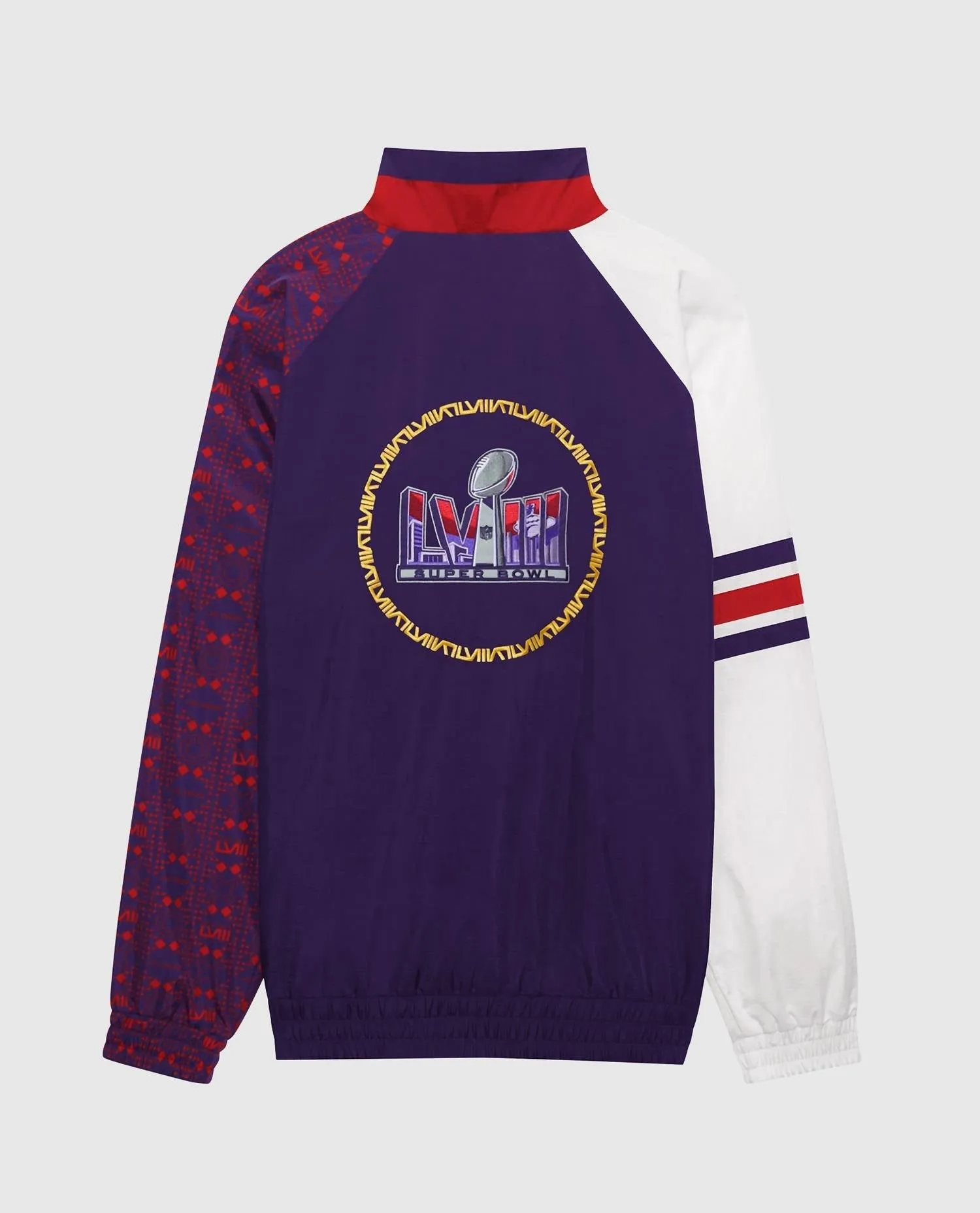 Men's Super Bowl Lviii Nylon Elite Half-Zip Pullover Jacket In Violet