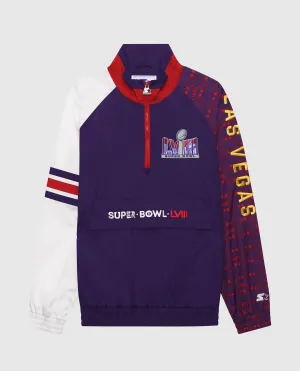 Men's Super Bowl Lviii Nylon Elite Half-Zip Pullover Jacket In Violet