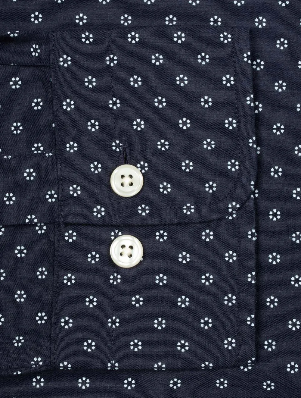 Micro Print Regular Fit Shirt Evening Blue