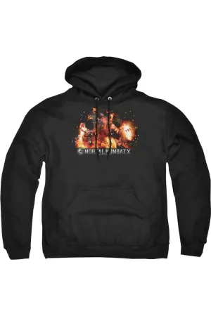 Mortal Kombat X Scorpio Flames Adult Pull Over Hoodie / Hooded Sweatshirt