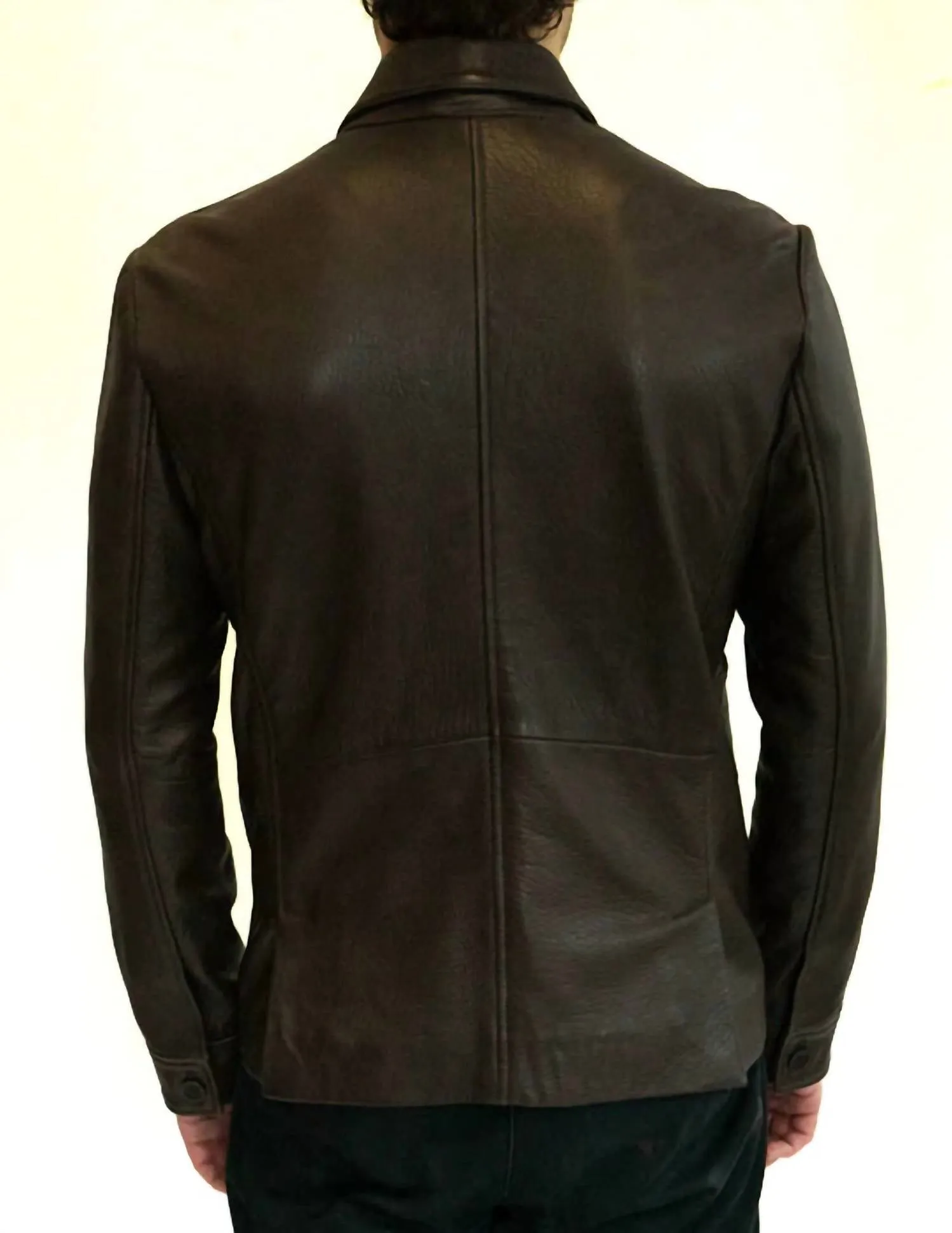 Munro Leather Jacket In Dark Brown