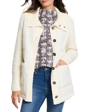 NIC ZOE Mix Media Quilted Puffer Jacket