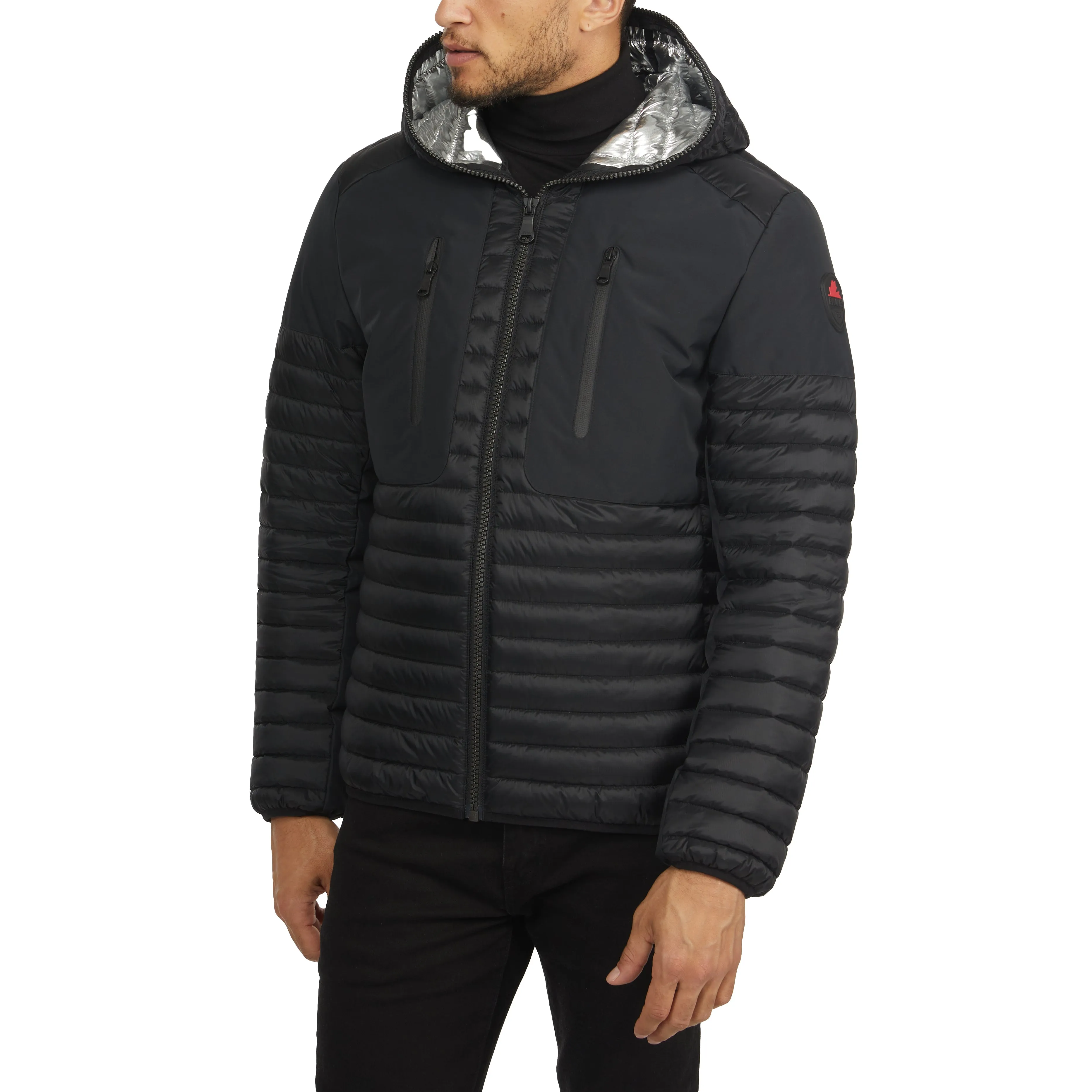 Pajar Men’s Finn Lightweight Mixed Media Puffer with Fixed Hood