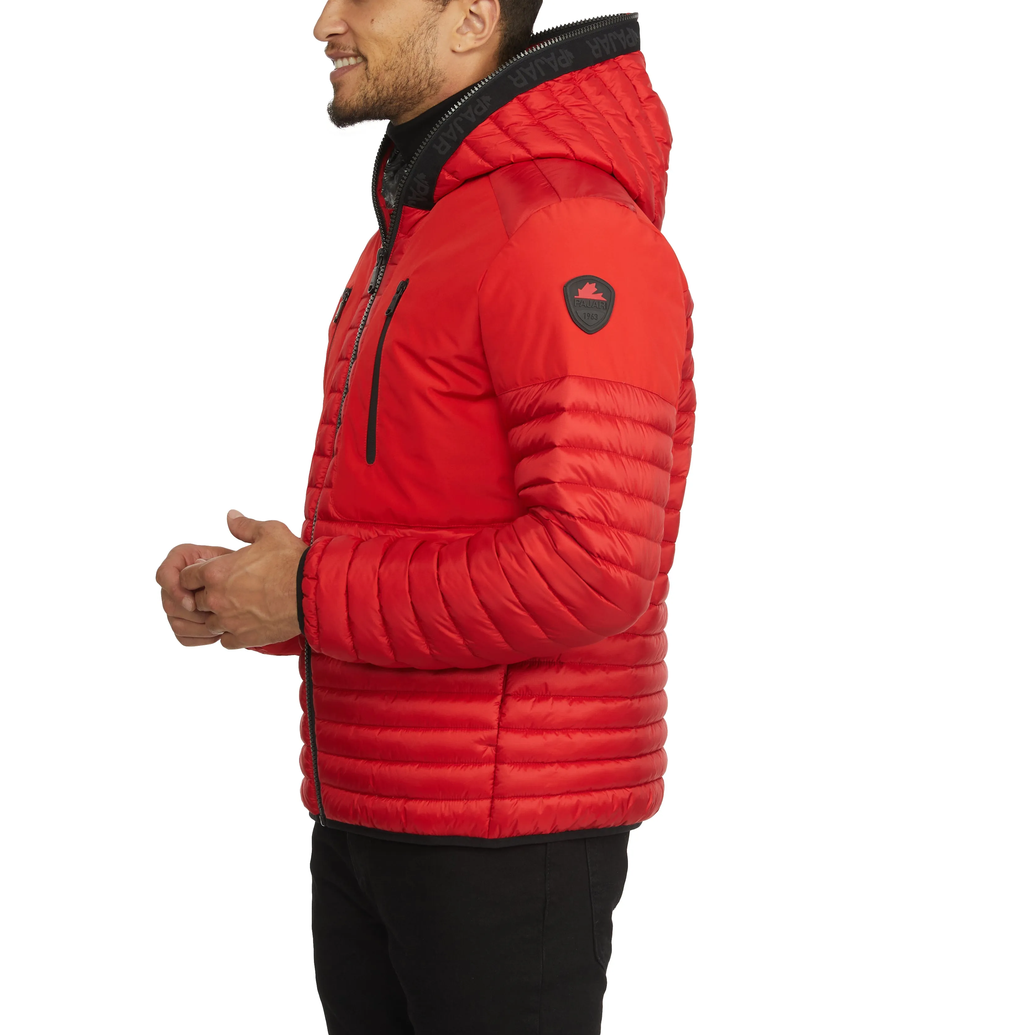 Pajar Men’s Finn Lightweight Mixed Media Puffer with Fixed Hood