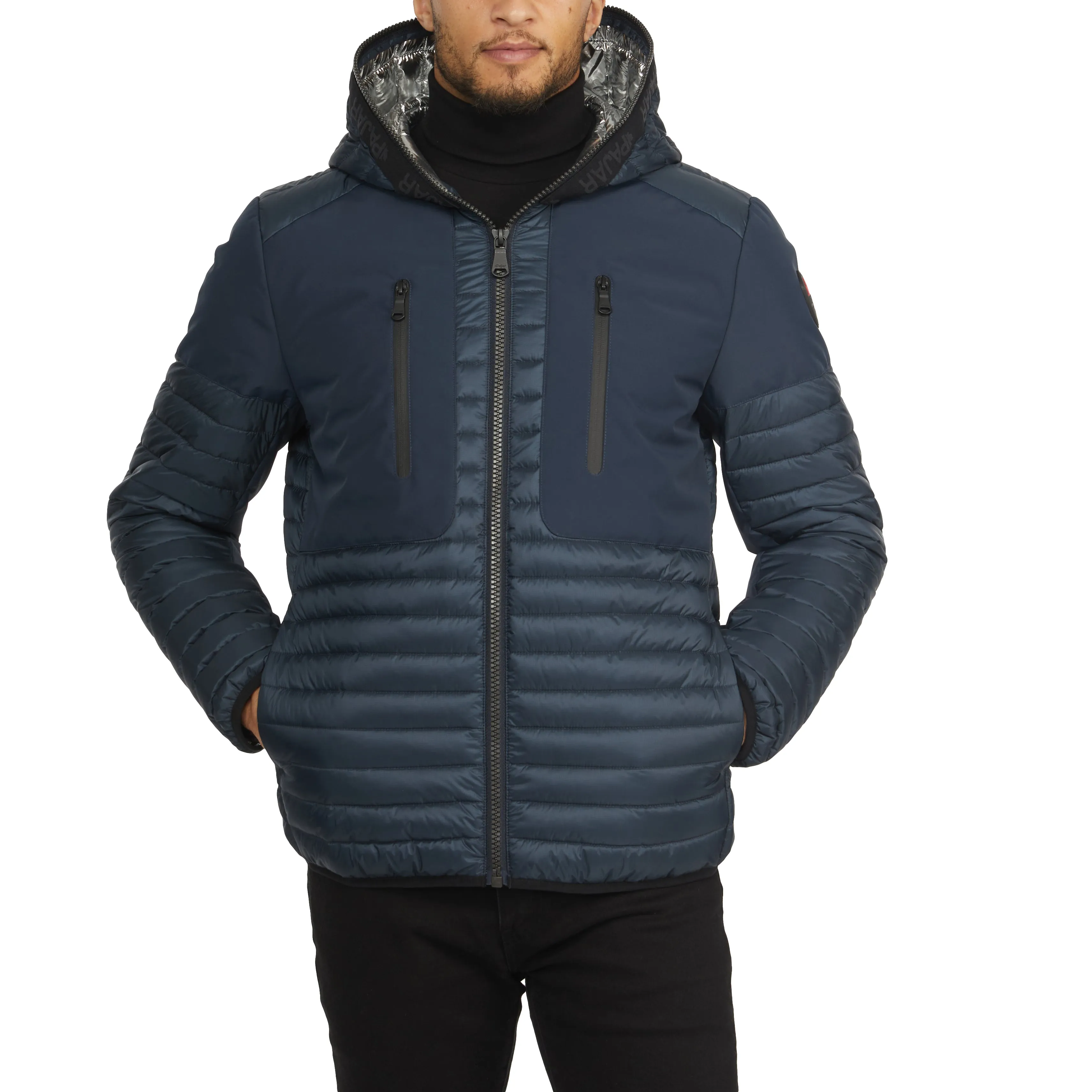 Pajar Men’s Finn Lightweight Mixed Media Puffer with Fixed Hood