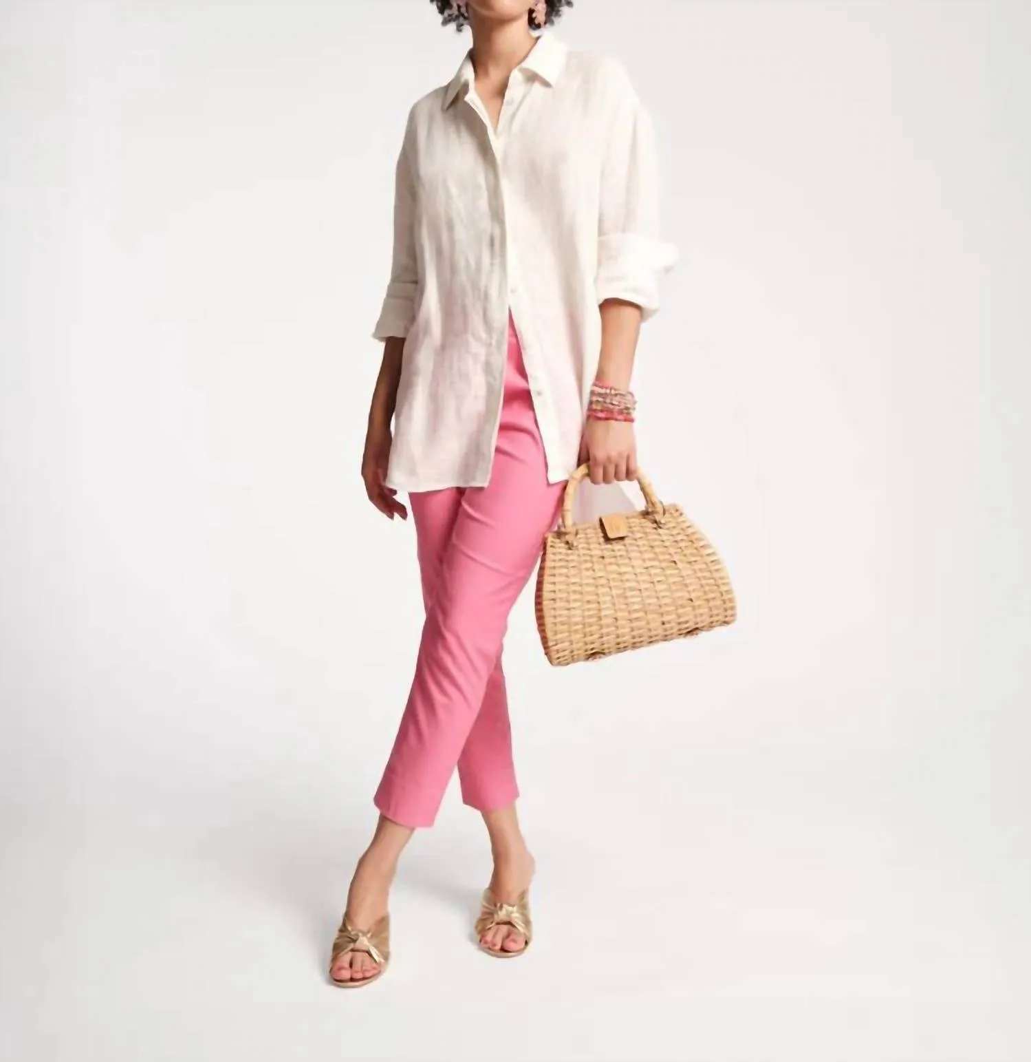 Perfect Oversized Linen Button Down In Oyster