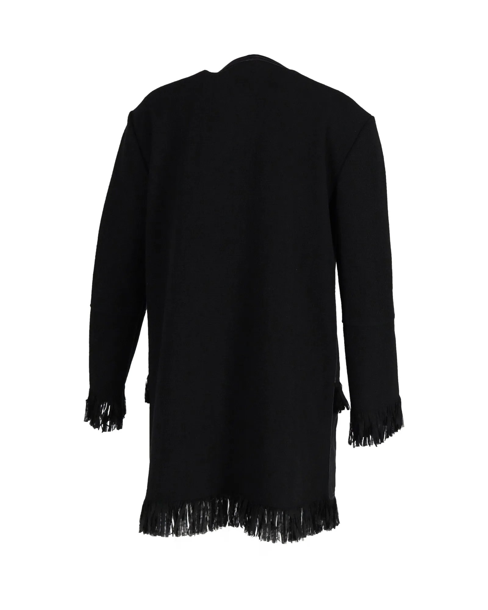Pinko Nero Limousine Mazinga Fringe Jacket in Black Leather