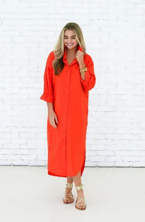 Piper Long Dress in Orange