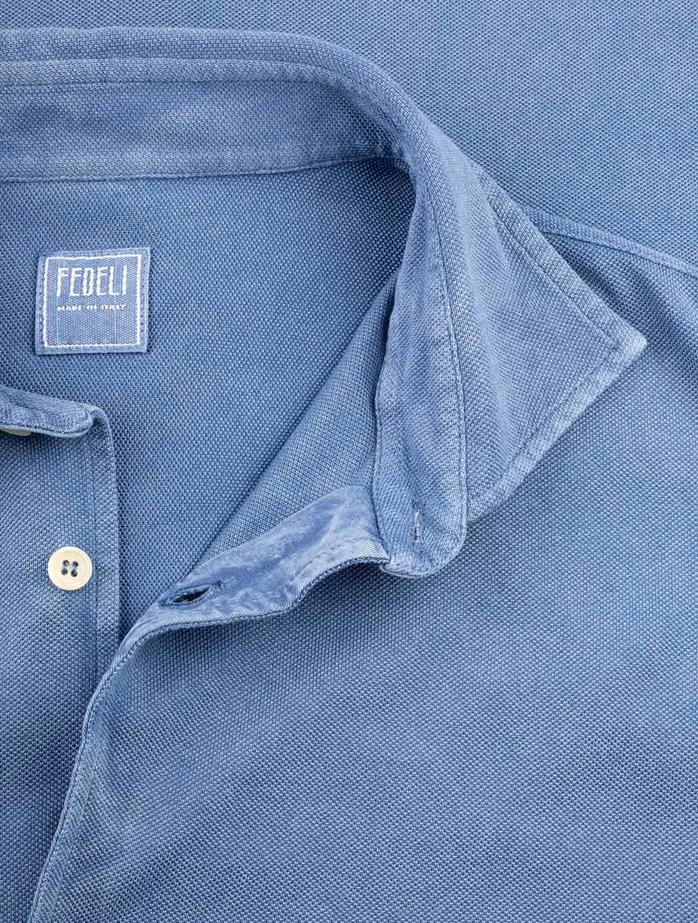 Piquet Giza Knitted Shirt Blue