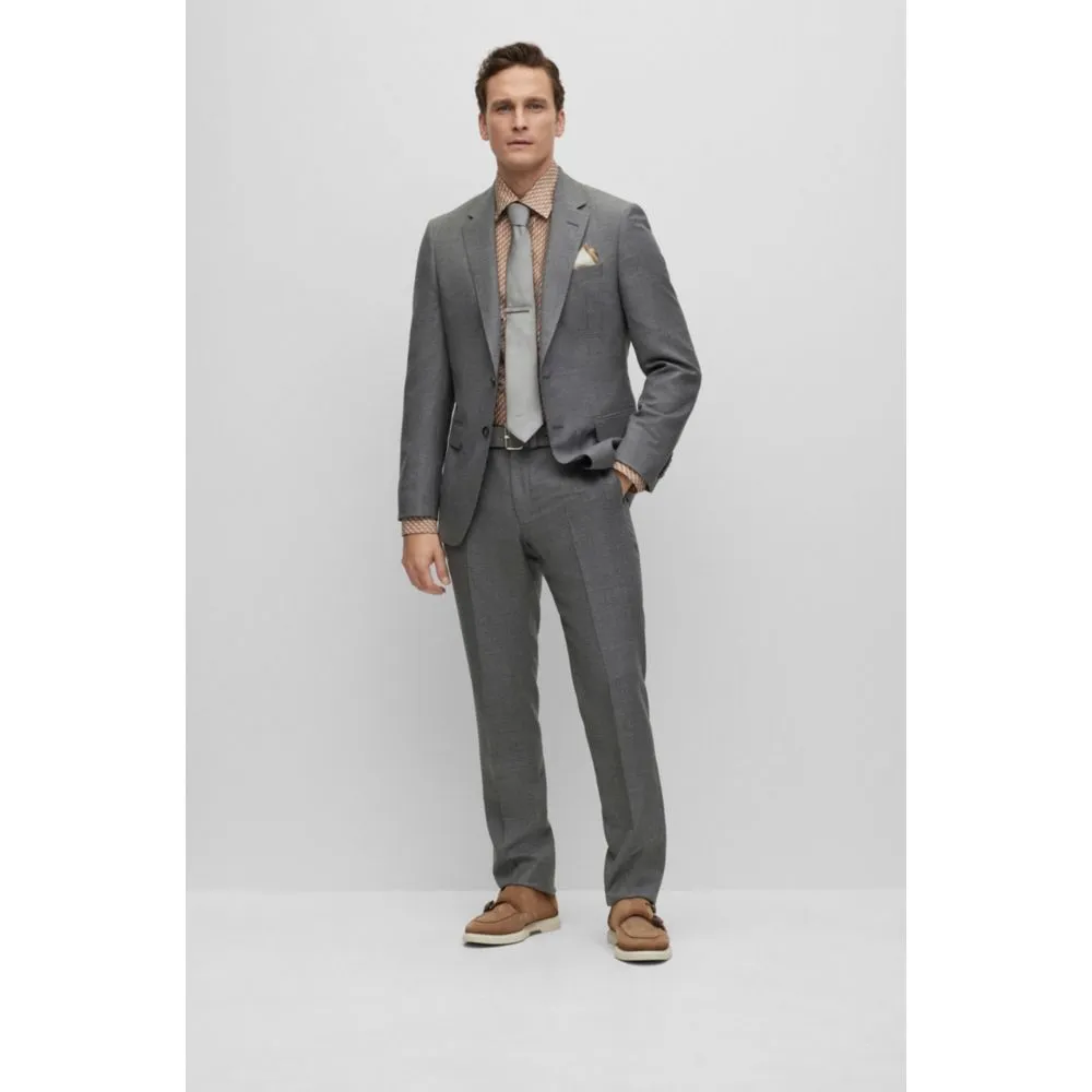 Regular-fit shirt in printed cotton twill