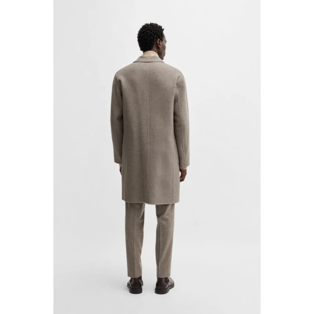 Relaxed-fit coat in a micro-patterned wool blend