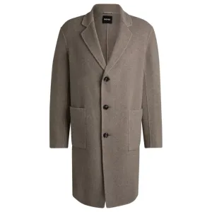 Relaxed-fit coat in a micro-patterned wool blend