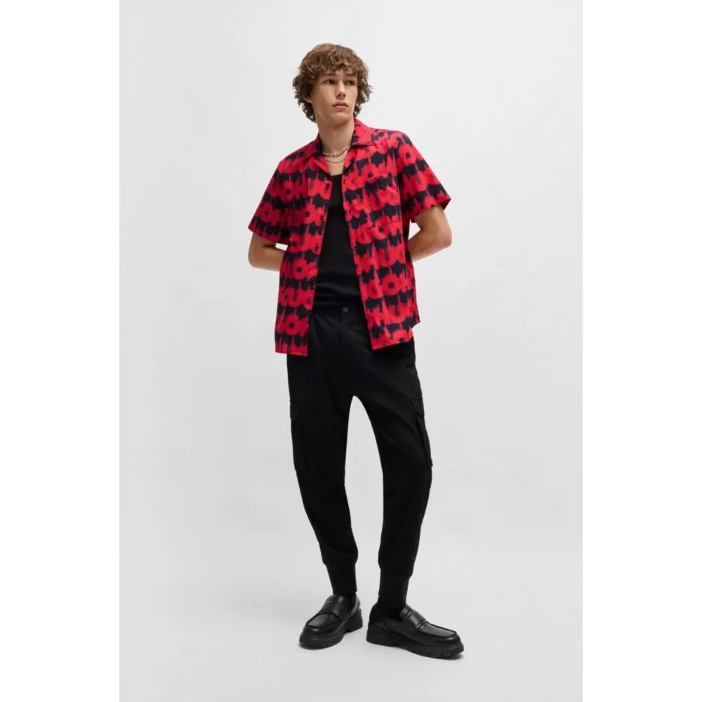 Relaxed-fit shirt in cotton with smoke-logo print