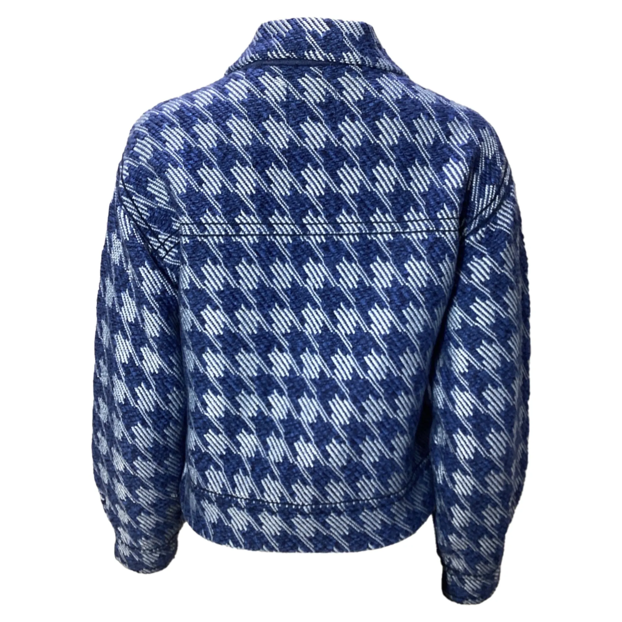 Sandor Balthazar Houndstooth Jacket In Blue Cotton