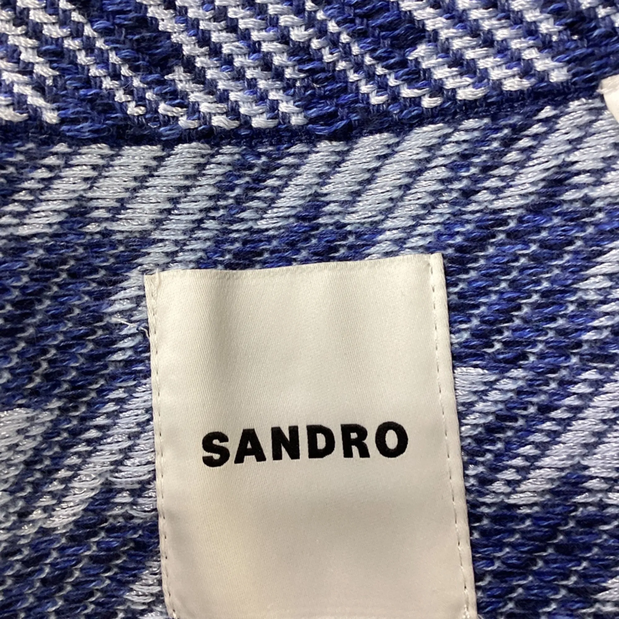 Sandor Balthazar Houndstooth Jacket In Blue Cotton