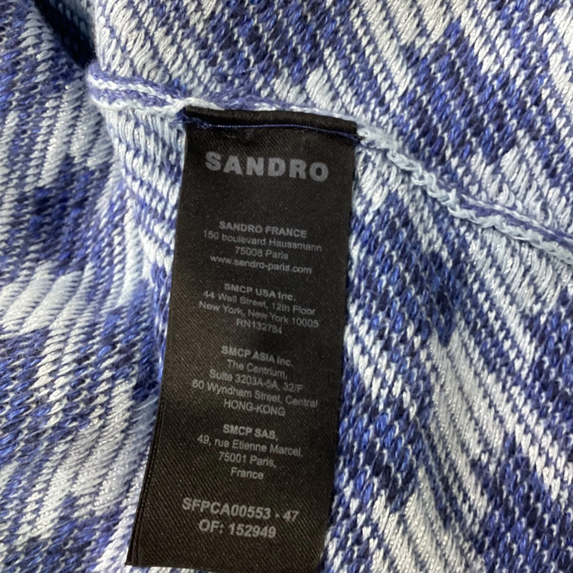Sandor Balthazar Houndstooth Jacket In Blue Cotton