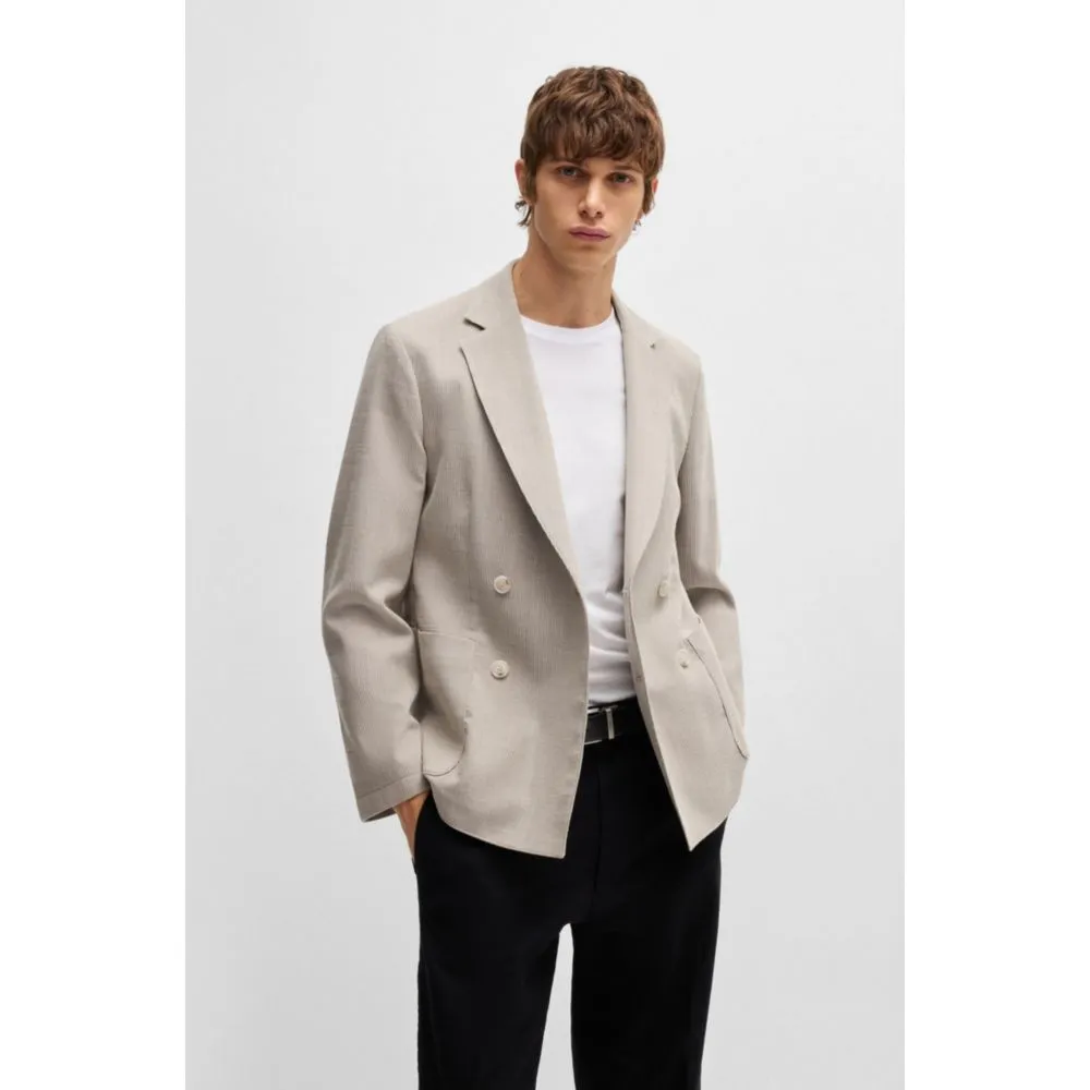 Slim-fit blazer in patterned wool