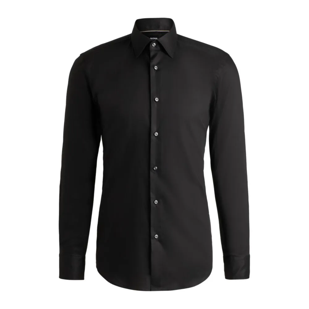 Slim-fit shirt in easy-iron cotton poplin