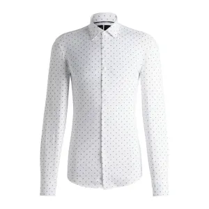 Slim-fit shirt in printed performance-stretch material