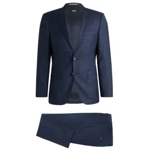 Slim-fit suit in checked wool and silk