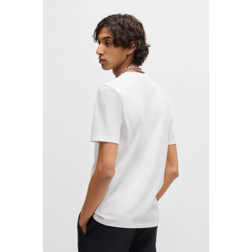 Slim-fit T-shirt in mercerized stretch-cotton piqué